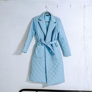 Light blue quilted coat S/M